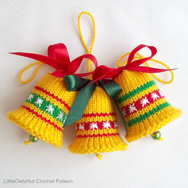 088 Knitting Pattern - Bells decor. New Year, Christmas, Easter Amigurumi - by Zabelina Cp