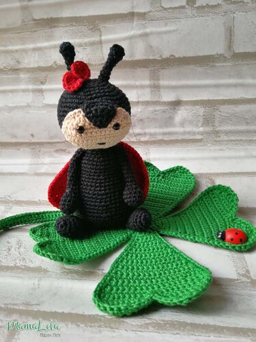 Glückskäfer mit Klee - Häkelanleitung