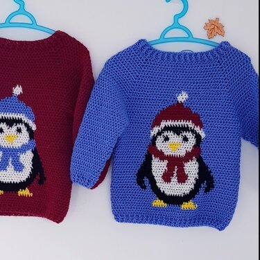Pinguin Pullover - Häkeln