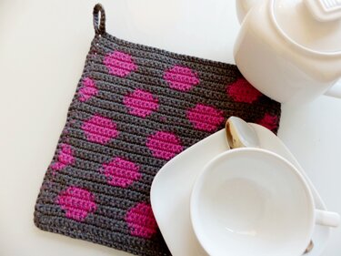 Anleitung, Topflappen mit Punkten, E-Book - Häkeln