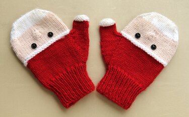 Strickanleitung für süße Kinderfäustlinge Nikolaus - Größe 2 (3 - 4 Jahre)