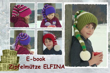 E-book, Häkelanleitung Zipfelmütze Elfina