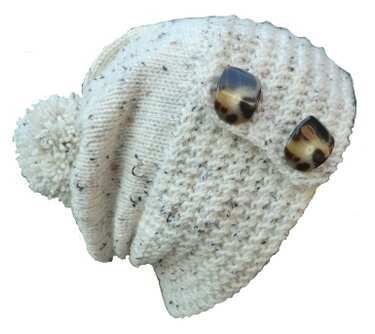 Beanie Mütze mit Bommel Strickanleitung