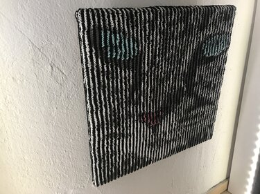 Schatten / Illusionsstrickbild "Katze" - Stricken