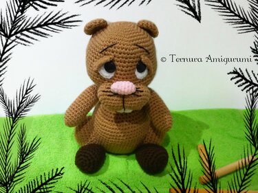 crochet pattern Sweet beaver stuffed animal PDF ternura amigurumi english- deutsch- dutch