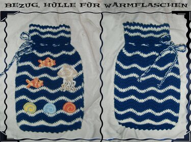 Wärmflaschen Bezug – Hülle Meer, eine Häkelanleitung