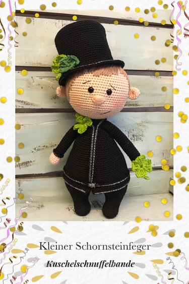 Häkelanleitung Kuschelschnuffelbande Kleiner Schornsteinfeger, Amigurumi, PDF