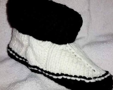 Warme Hüttenschuhe ganz einfach gestrickt ! Gr. 35-42