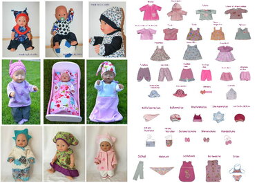 Schnittmuster Nähanleitung 38 Modelle für Gr: 43cm Puppen - Puppenkleidung