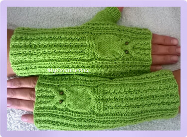 Handstulpen/Pulswärmer "Eulentanz" für Erwachsene gestrickt - Stricken