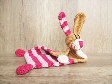 Häkelanleitung Schmusetuch Hase