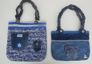 Strickanleitung Jeanstasche - Upcycling - Einkaufstasche - Bild 2