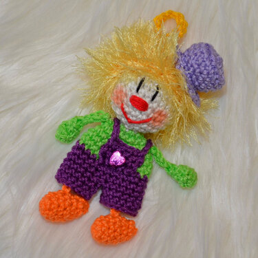 Keychain funny clown different variants carnival harlequin - Crochet