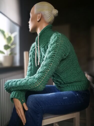 Häkelanleitung Zopfpullover Klarissa Gr.32/34 bis 52/54