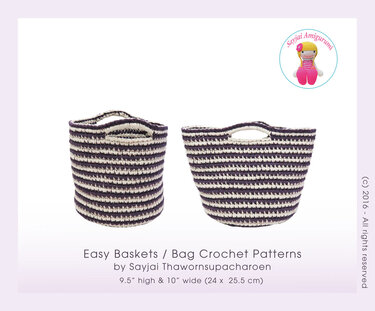 Häkelanleitungen für einen einfachen Korb oder eine Einkaufstasche