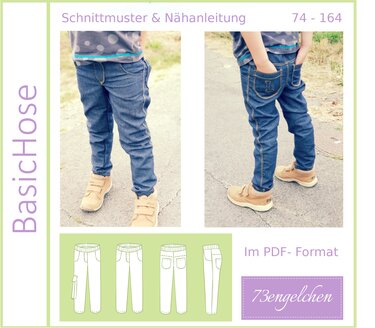 E-Book Schnittmuster Nähanleitung BasicHose Gr. 74-164