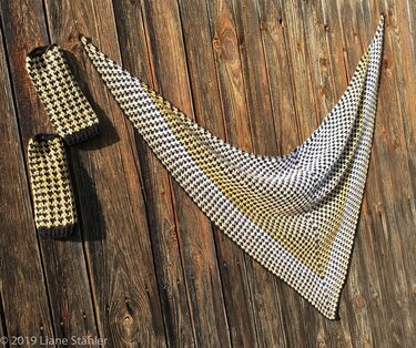 Pepita-Tuch und Stulpen im Set (gehäkelt) von Liane-Stähler-Designs - Häkeln