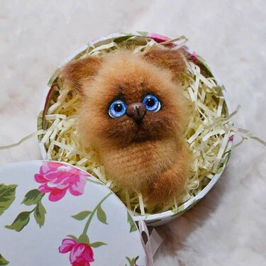 Brosche Kätzchen - Häkeln