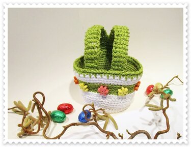 Häkelanleitung Osterhasen-Körbchen