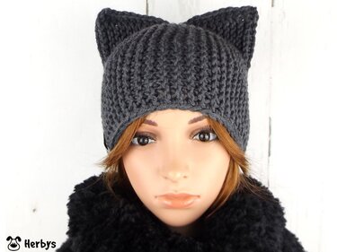 Strickanleitung Mütze "Cats"