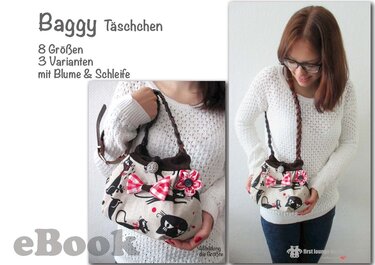 Baggy *** E-Book pattern Tasche Beutel Kosmetiktasche Utensilo in 8 Größen Anleitung mit Schnitt design with Love von firstlounegebrlin.com - Nähen