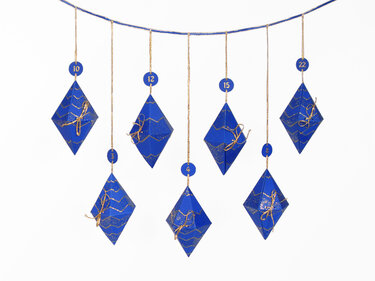 Adventskalender - Blaue Zapfen – Bastelvorlagen mit Anleitung - Basteln