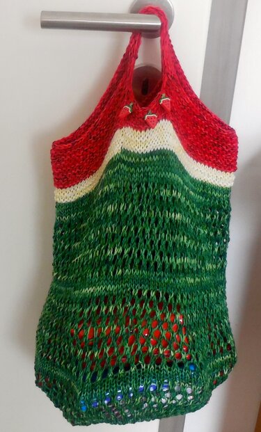 Melone Einkaufsnetz - Strickanleitung