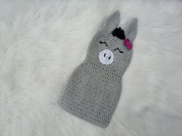 Häkelanleitung Knistertuch Esel, Schmusetuch häkeln