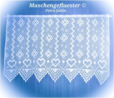 Gardine "With Love" - Häkeln