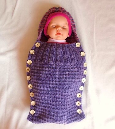 Schlafsack für Puppen, Teddys oder Neugeborene - 40-50 cm - Stricken