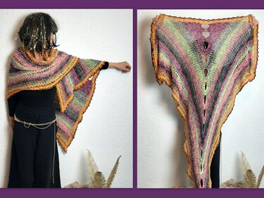 "Cleopatra", Raffiniertes, großes Tuch häkeln