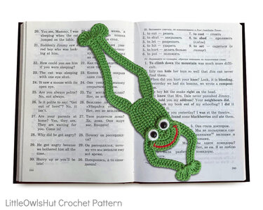 061 Crochet Pattern -  Frog bookmark or decor - Amigurumi PDF file by Zabelina CP