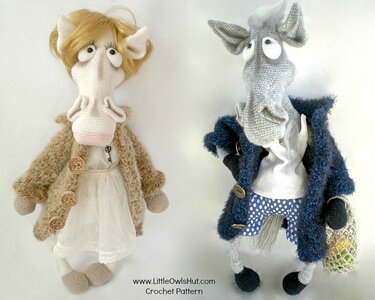 048 Crochet Pattern - Mrs and Mr Horse in a coat - Amigurumi PDF file by Astashova CP