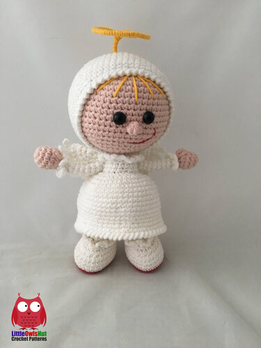 177 Crochet Pattern - Girl Doll in an Angel outfit - Amigurumi PDF file by Stelmakhova CP