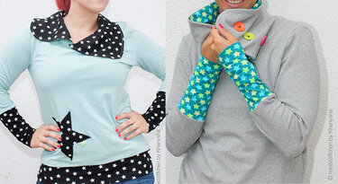 Kragenhoodie Anleitung + Schnitt Gr. 34-48 - Nähen