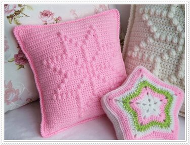 Noppen-Stern-Kissen - Häkelanleitung
