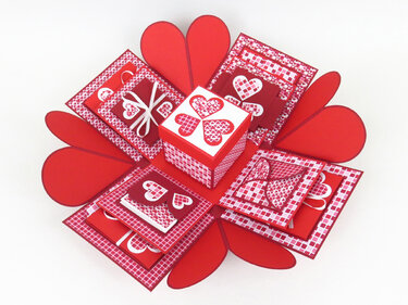 Explosionsbox – Valentinstag – Bastelvorlagen mit Anleitung - Basteln