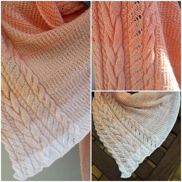 Asymmetrisches Dreieckstuch "A dream of Spring" - Stricken