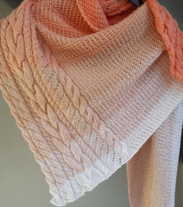 Asymmetrisches Dreieckstuch "A dream of Spring" - Stricken