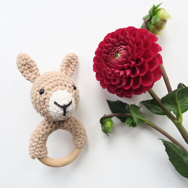 Häkelanleitung - Lama Beißring & Rassel