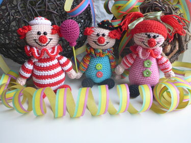 Häkelanleitung Clownpärchen Piccolino & Piccolina
