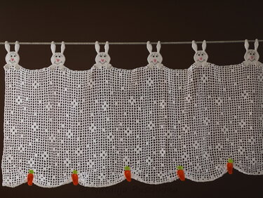 Lustige Gardinen mit Hasen - Häkelanleitung  für Anfänger