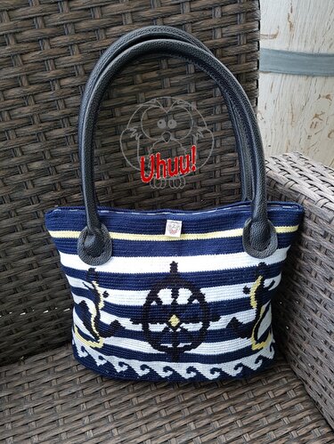 Hand-Tasche Maritim, Häkelanleitung