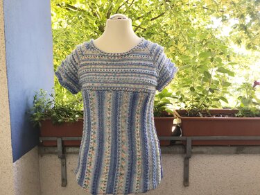 Strickanleitung für Raglanshirt Kornblume
