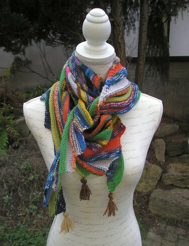 Strickanleitung Dreieckstuch "Kunterbunt"