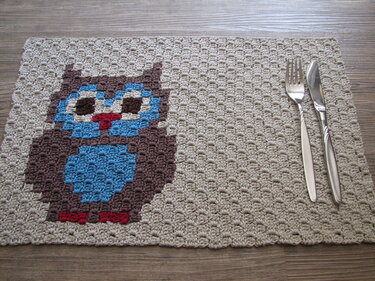 Häkelanleitung Tischset "Eule"