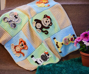 Jungle friends baby blanket pattern crochet