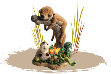 Meerkat, Chameleon and Worm Pattern Amigurumi - Crochet