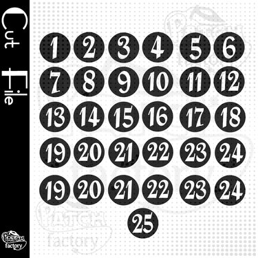 Plotterdatei Adventskalenderzahlen "Kreis" - Plotting