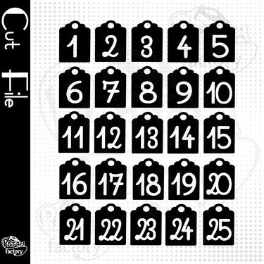 Plotterdatei Adventskalenderzahlen "Geschenk Anhänger" - Plotting